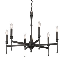 Golden 3509-6 BLK - Golden Lighting Landon 6-light Chandelier in Matte Black
